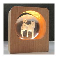 Nachtischlampe mit Glaskugel 60 mm Hund in Kugel