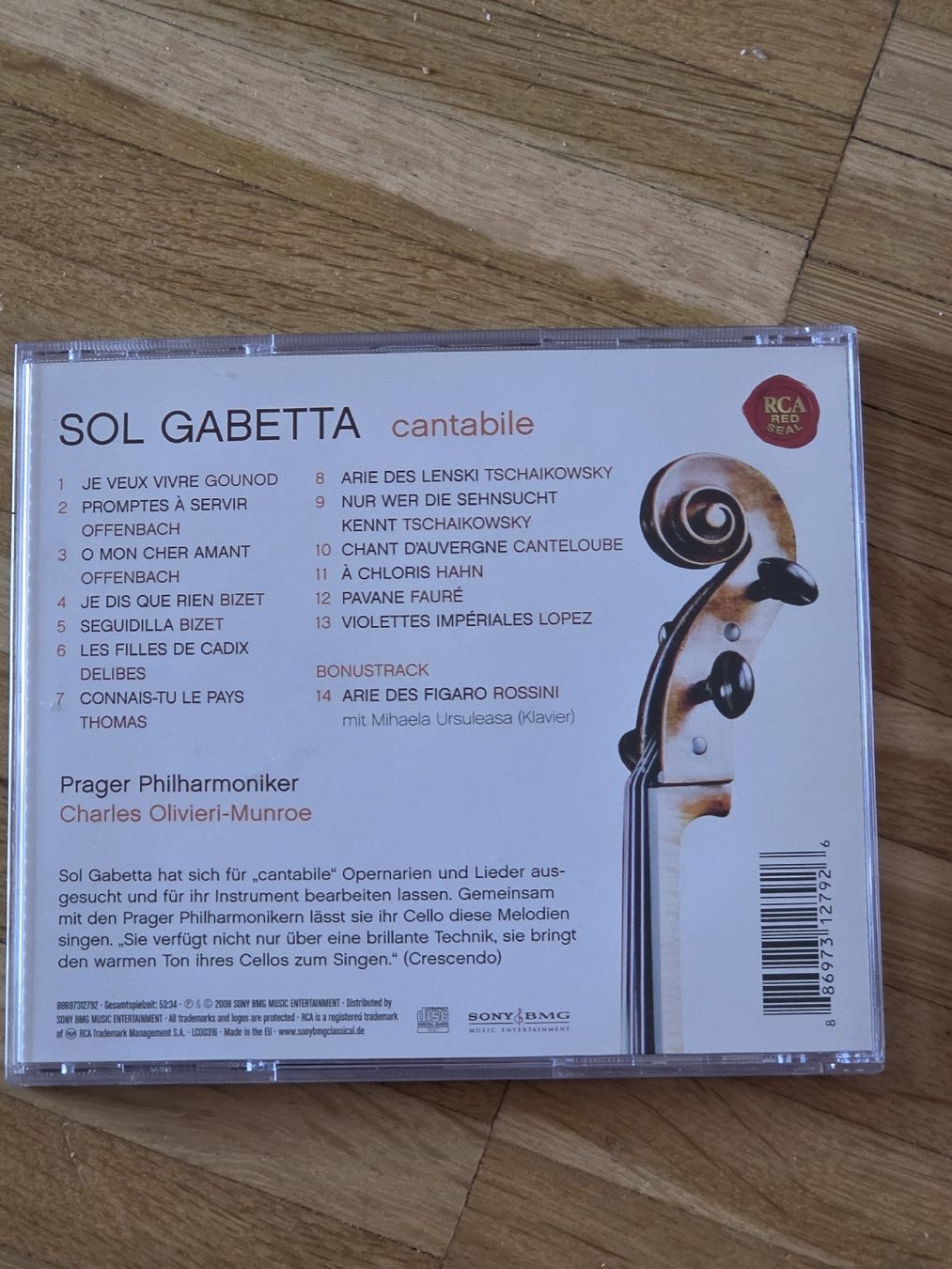 CD: CD: Sol Gabetta cantabile; Prager Philharmoniker – Usato da Aesch BL venduto da immon 1