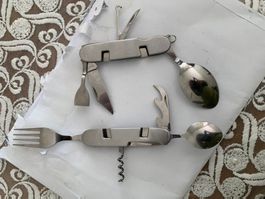8-in-1-Klappbesteck für Camping, Reisen, Wandern, Picknick