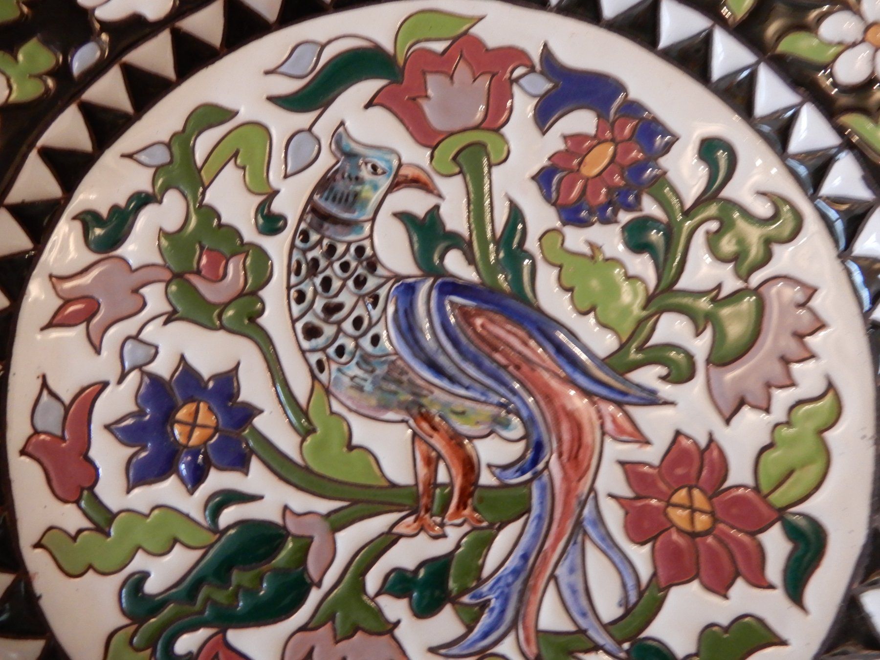 Piatti: Dekorative Keramik Platte Vogel Blumen Muster 25cm – Usato da Erstfeld venduto da Mario_boe0 2