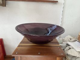 schwere grosse DesignerSchüssel, handgem. aus Glas