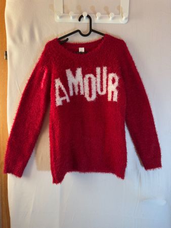 kuschelig weicher roter Pullover Gr. S (158/164) von C&A