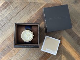 MICHAEL KORS Chronograph Uhr mit blauem Lederarmband