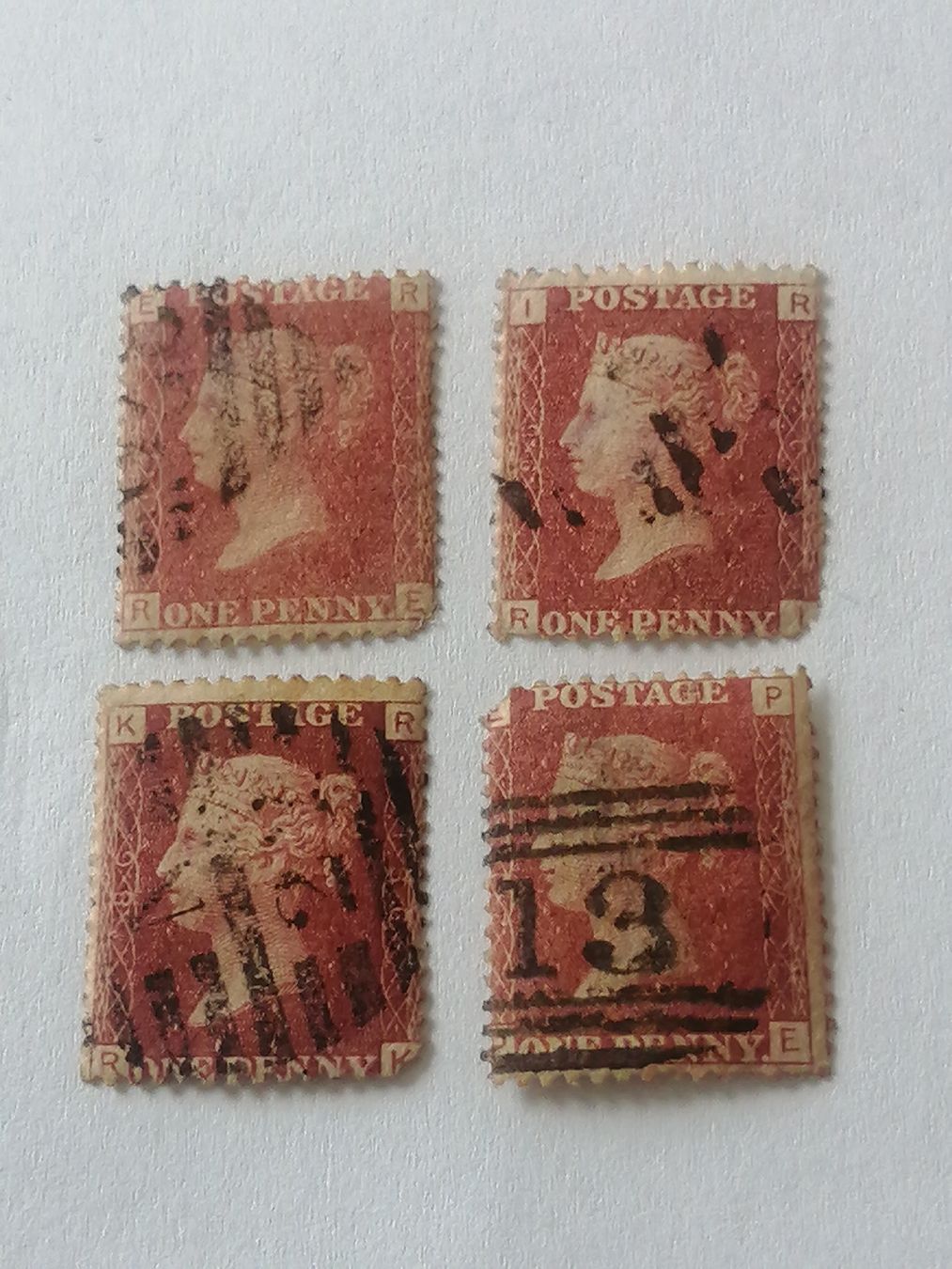 Tous les timbres: 4mal One Penny Reds 1864 bis 1881  – D'occasion à Happerswil par tschergi