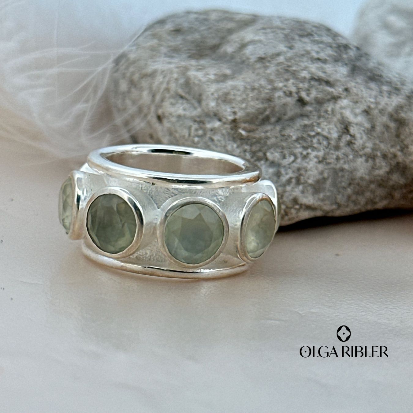 Olga Ribler Anelli: Memory Ring mit Prehnit – Sterling Silber Gr 56 – Nuovo (secondo la descrizione) da Luzern venduto da byolgaribleroutlet 4