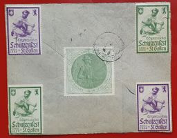 Brief Stehende Helvetia, Schützenfest St. Gallen, Vignetten 