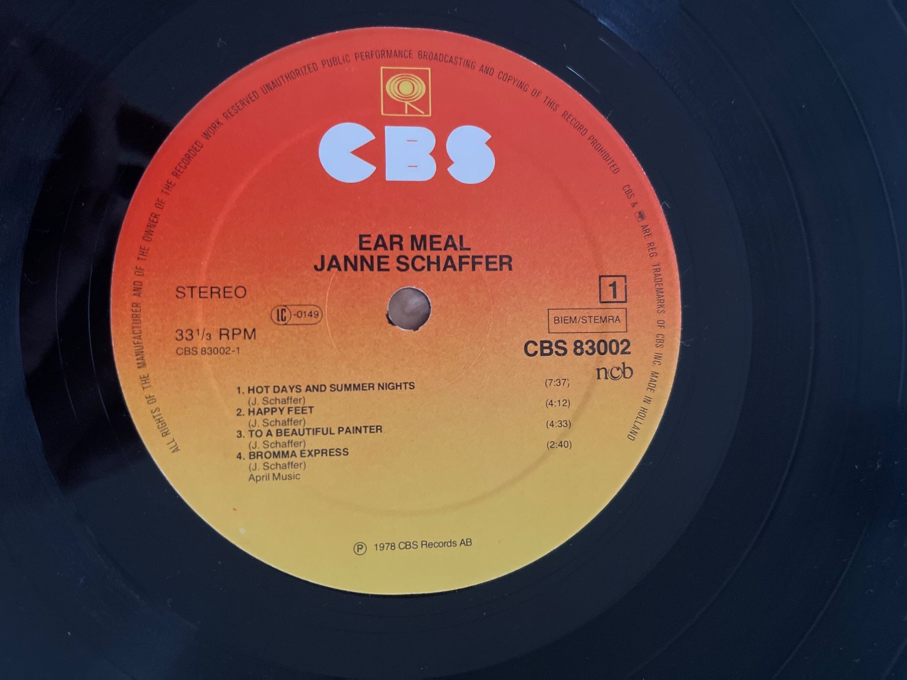 Dischi in vinile: S1830/Janne Schaffer - Earmeal – Usato da Frutigen venduto da Philippe_jsp 2