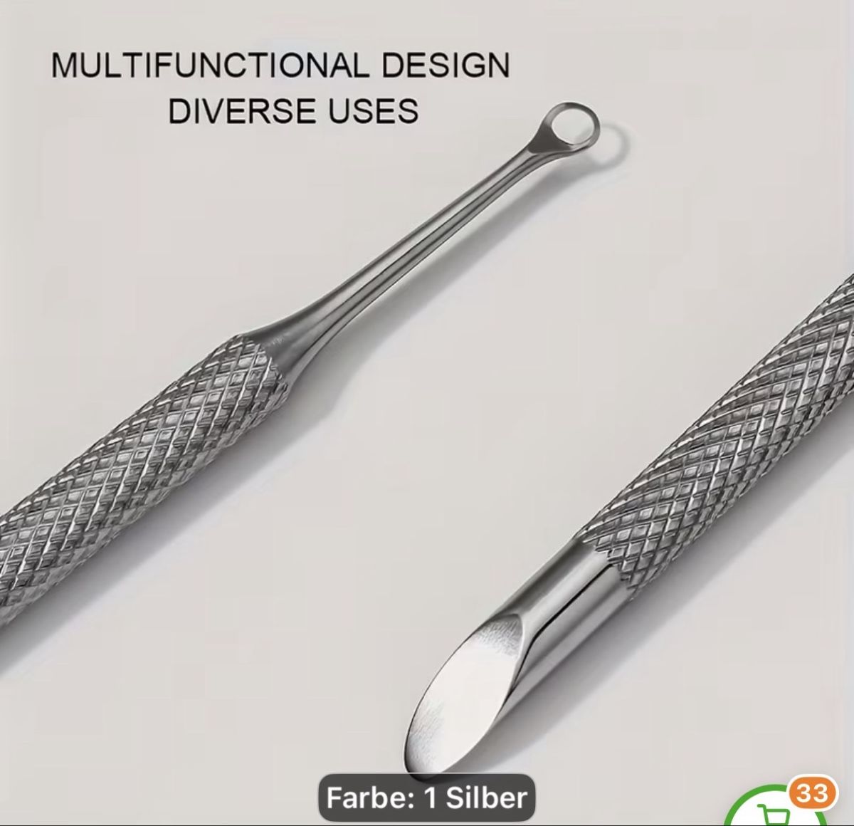 Künstliche Fingernägel: Nagelhautschieber Doppelkoepfig Silber Neu – Neu und originalverpackt aus Zürich von joyfulgrace 1