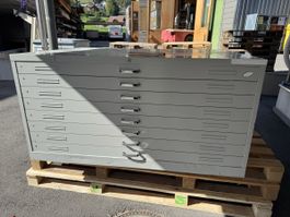 Planschrank aus Metall mit 8 Schubladen grau gebraucht