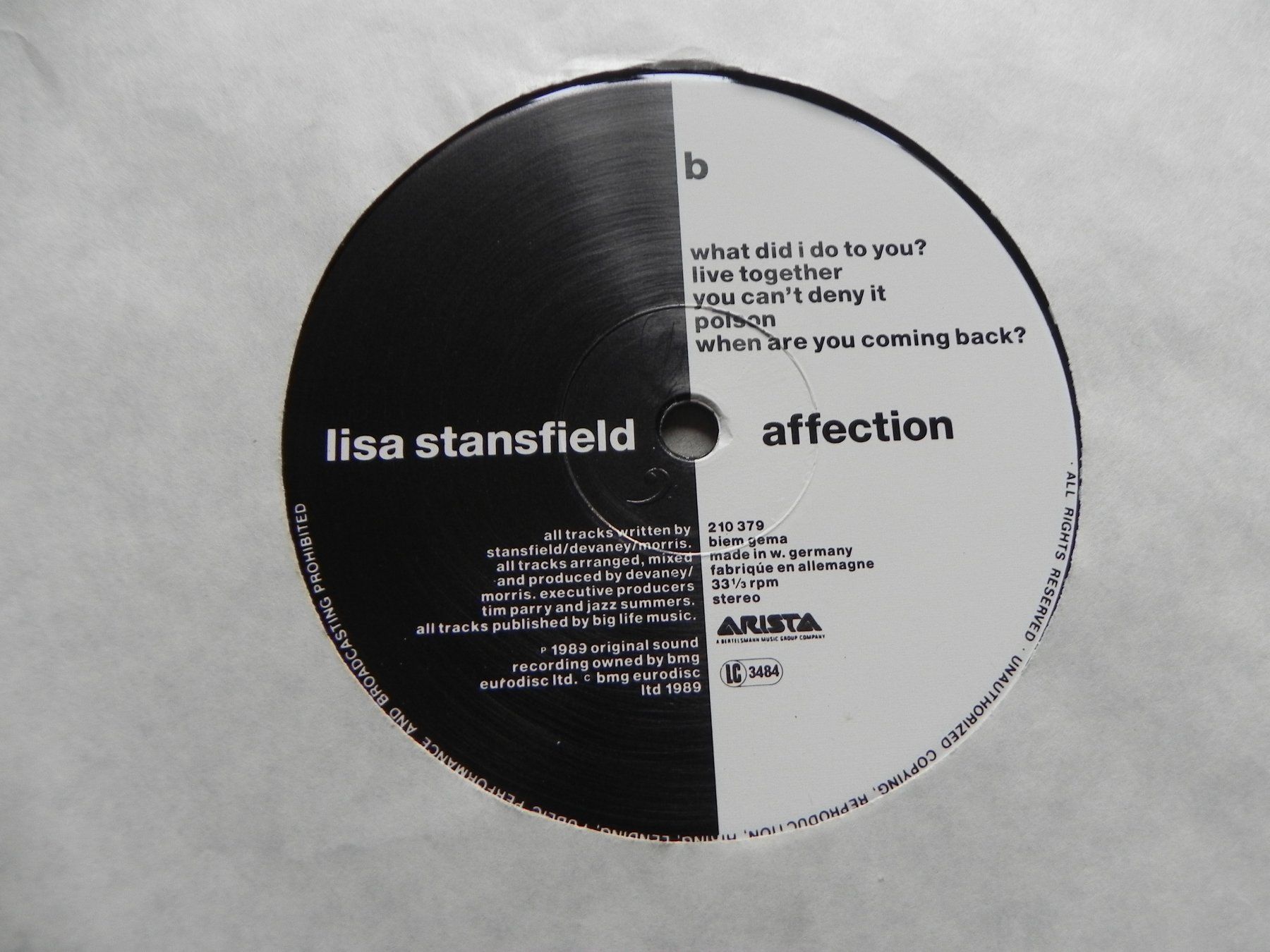 Schallplatten: LP brit. Pop Sängerin Lisa Stansfield 1989 Affection – Gebraucht aus Siebnen von krimsie 5