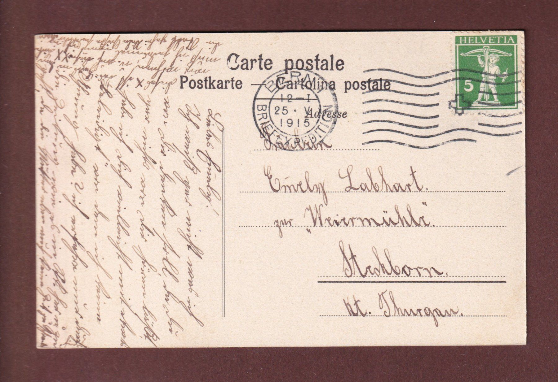 Cartoline postali: BERN - Kornhausbrücke - 1915 – Usato da Pully venduto da nicecards-shop 1