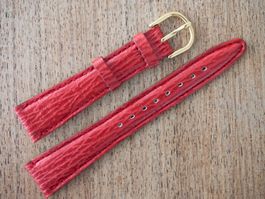 ROPRO Leder-Uhrenband NOS neu Hai-Prägung 18mm 18 Rot Diver