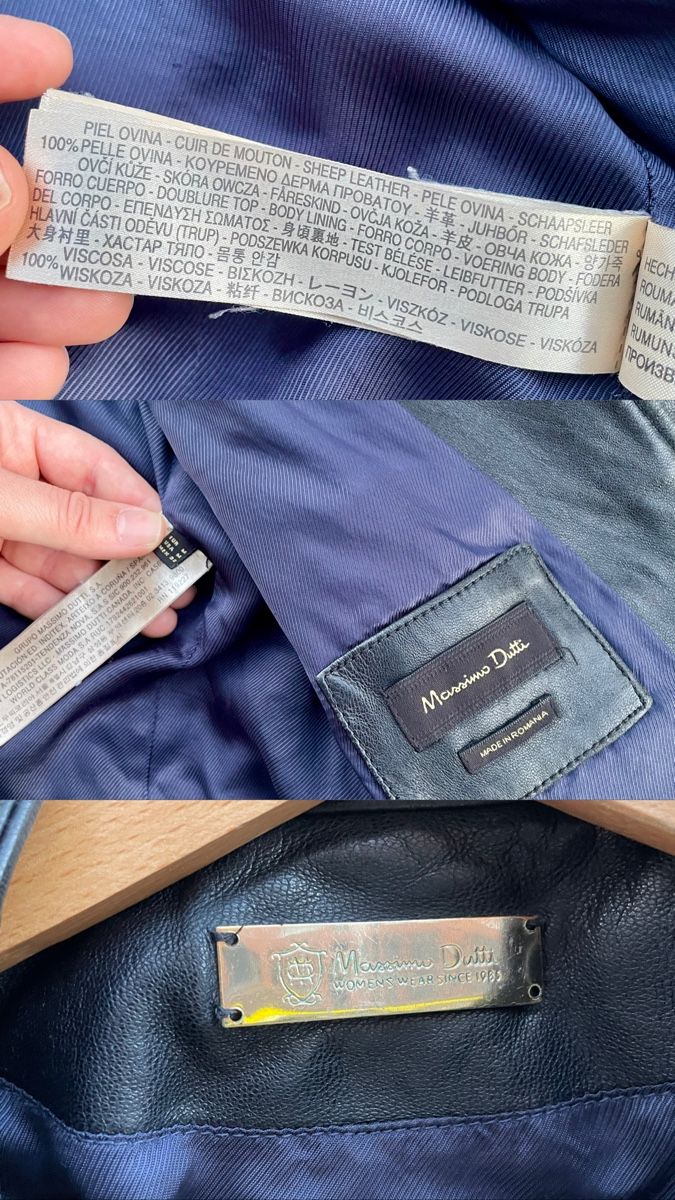 Massimo Dutti Giacche: Massimo Dutti Lederjacke, Echtleder, M, dunkelblau/schwarz – Usato da Zürich venduto da Carlajimena 1