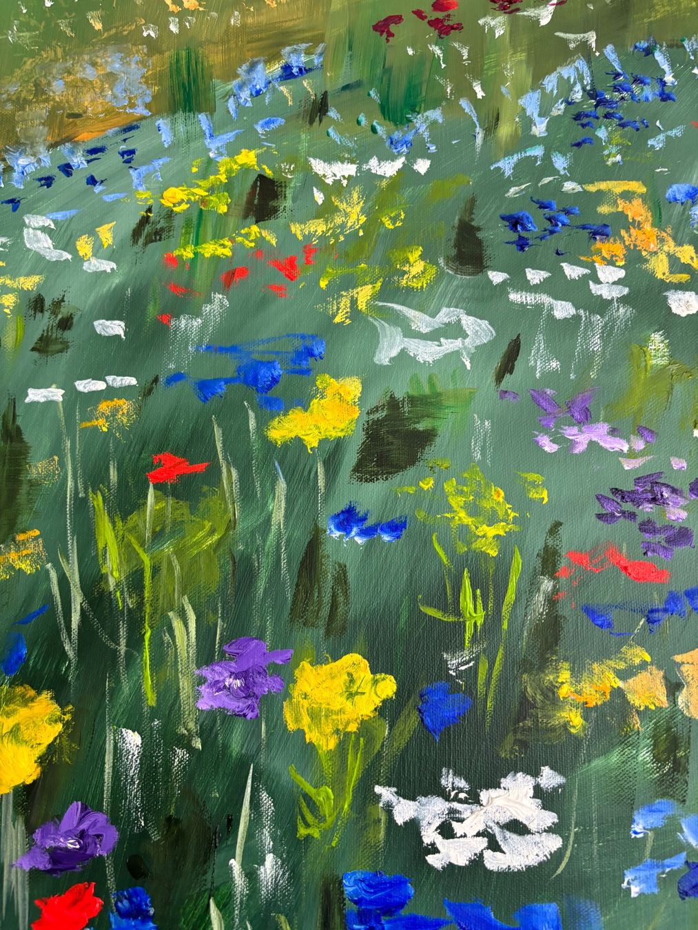 Dipinti: Blumenwiese Ölgemälde, handgemalt, abstrakt – Nuovo (secondo la descrizione) da Cham venduto da Felha 6
