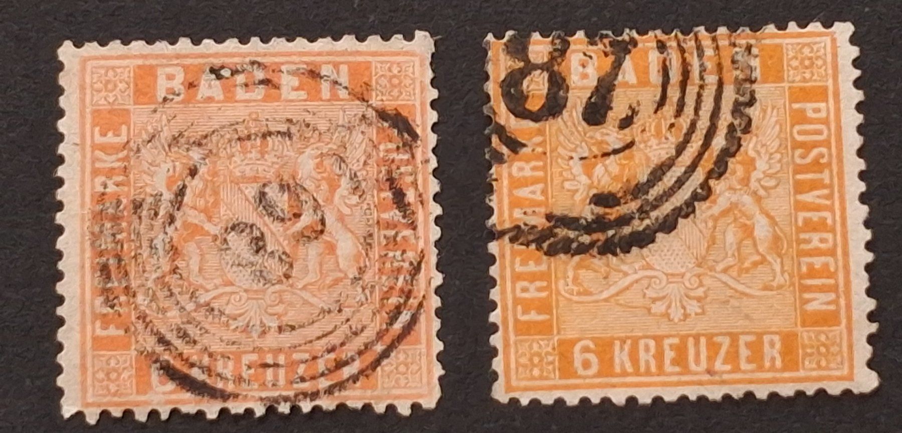 Alle Briefmarken: Baden Mi-Nr.11 a/b gestempelt  220 Fr – Gebraucht aus Kriens von Nidfeld45 1