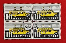 AUTOMOBILPOST 210 X VIERERBLOCK ZENTRUM ST BADEN AARGAU 1943