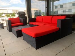 Gepflegte Balkon Garten Lounge Polyrattan ab einem Franken
