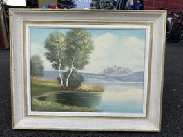 Ölgemälde signiert E. Burger - Alpenlandschaft