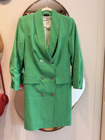 Solar Linen Dress - Spring Green Blazer Style, Size Small
