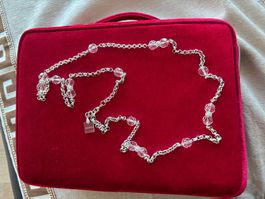 Designer Halskette von NORA mit Glasperlen im Kristallschlif