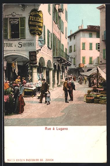 Ansichtskarten: AK Lugano, Rue – Gebraucht aus Berlin von bartko-reher
