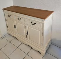 Sideboard mit 3 Türen und 3 Schubladen, cremefarben, 131 cm