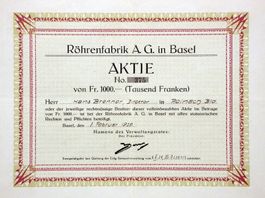 Röhrenfabrik AG in Basel, Basel - 1929