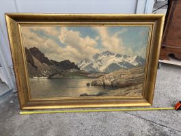 Altes Bergseebild, signiert A. Sutter (Druck)