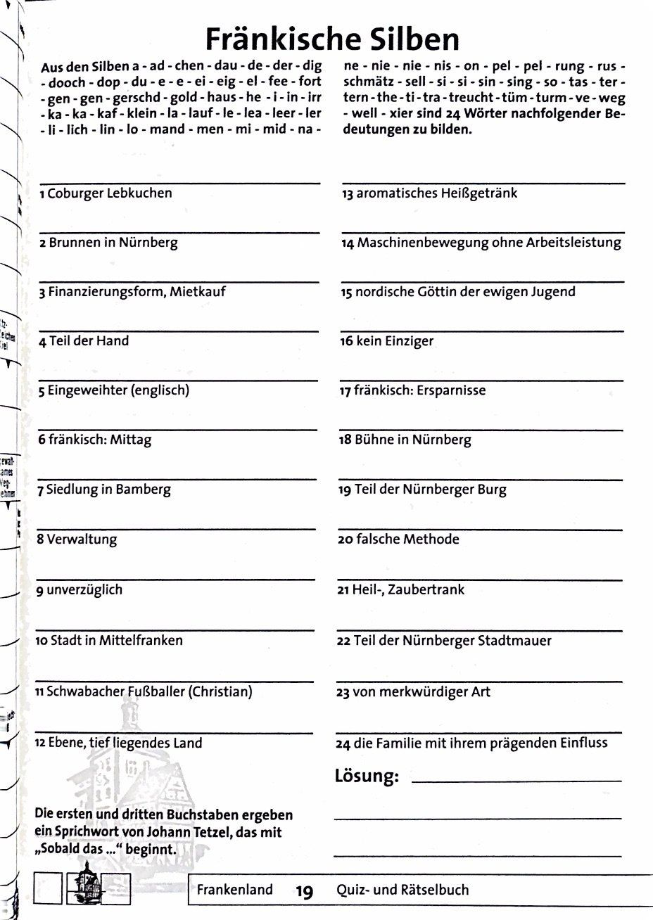 Libri: Quiz- und Rätselbuch Franken – Nuovo (secondo la descrizione) da Sarnen venduto da Livres 6