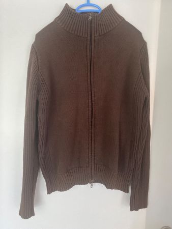 Braune Strickjacke mit Reissverschluss, Salsa Grösse L