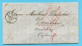 Faltbrief von Zürich nach Dornbirn 1860