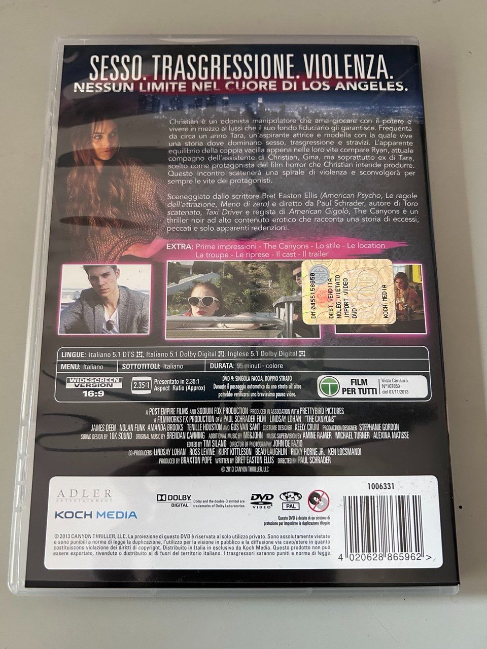 Tous les DVDs: DVD di "The Canyons" (2013) – D'occasion à Giubiasco par LorisVale 1