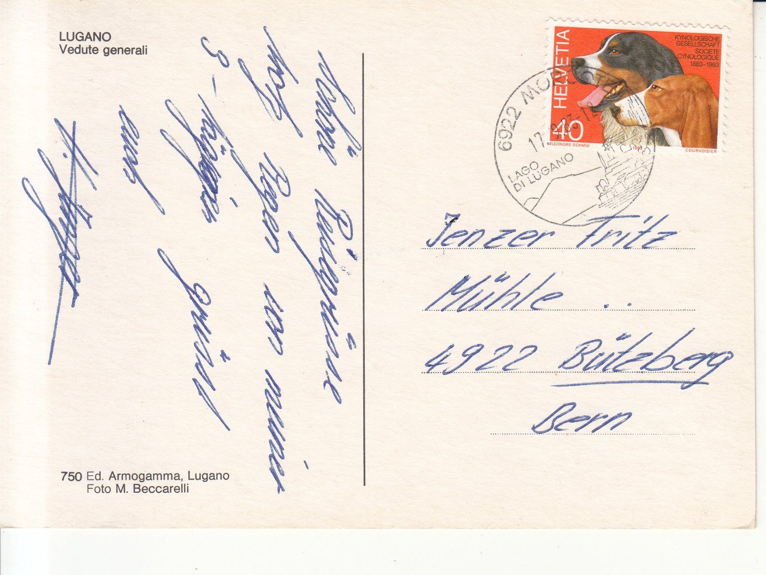 Ansichtskarten: Lugano 1983 – Gebraucht aus Bürglen TG von StampGraf 1