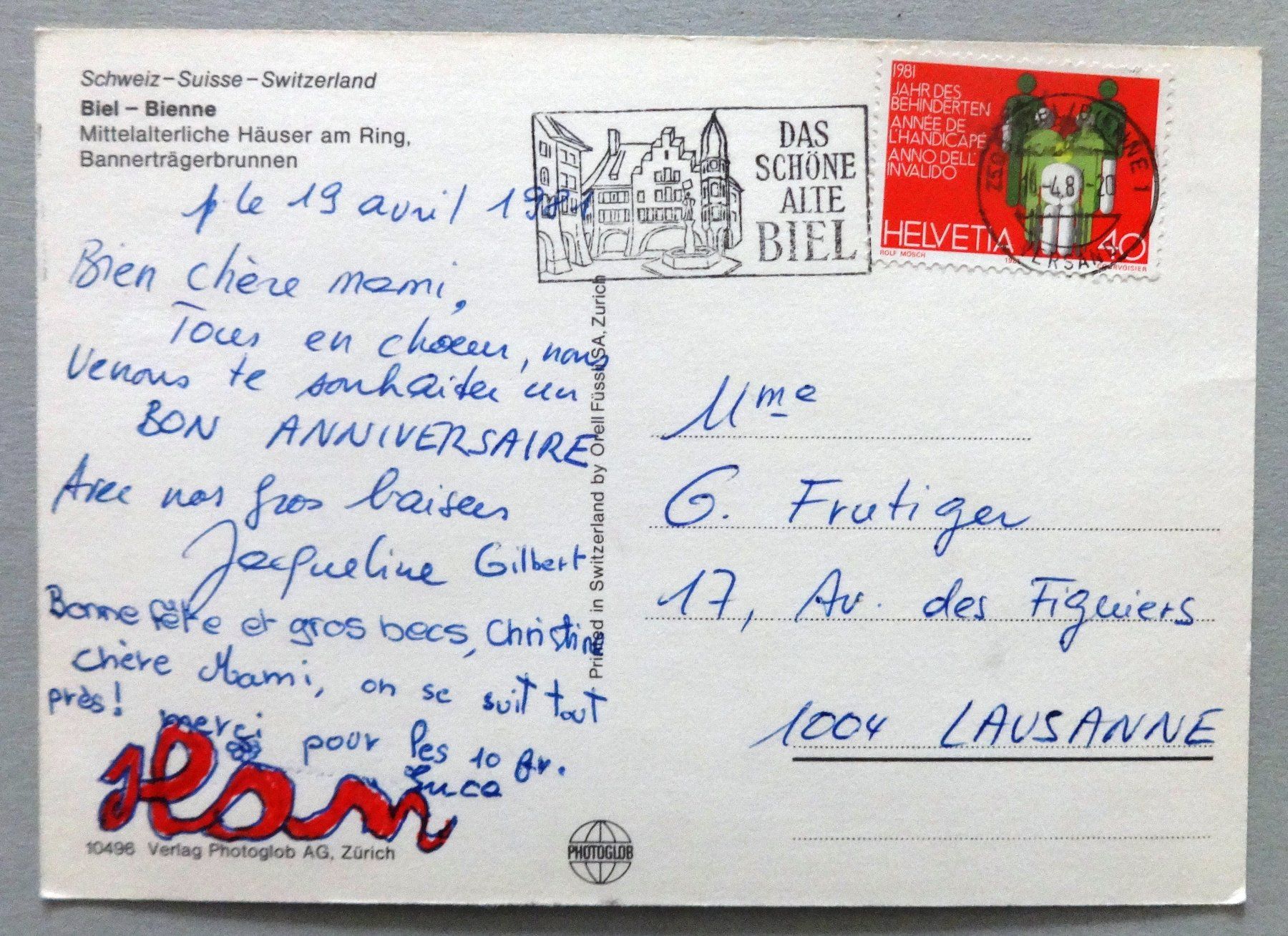 Cartes postales: Biel - Bienne – D'occasion à Fétigny par Billy2miny 1