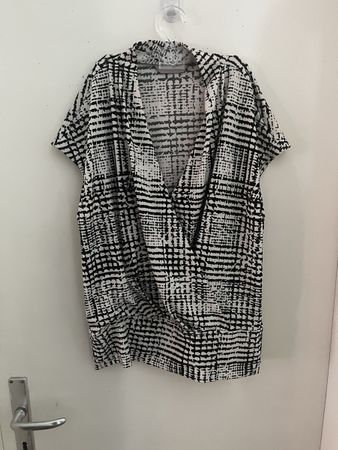 H&M Wickelbluse schwarz weiss Gr. 44 Elegant