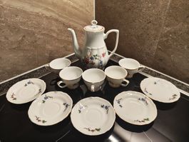 Vintage Kaffeeservice 5 Pers. Porzellan Polen 60er