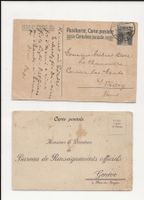 2 Postkarten um 1918 - eine aus Genf um Guide zu bestellen🤓