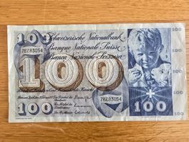 Banknote CHF 100.- / 1 Stück "78Z83054" , 5. Serie (1957)
