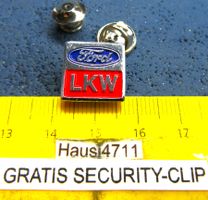 FORD LKW AUTO PIN GEPRÄGT SILBRIG mit SECURITY-CLIP VINTAGE