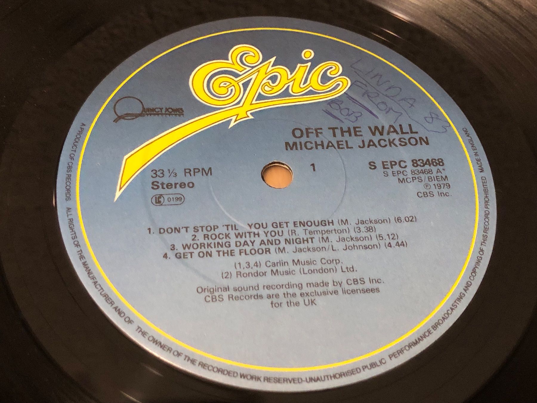 Schallplatten: MICHAEL JACKSON - OFF THE WALL LP UK 1979 EPIC – Gebraucht aus Zofingen von kartengeheimniss 4