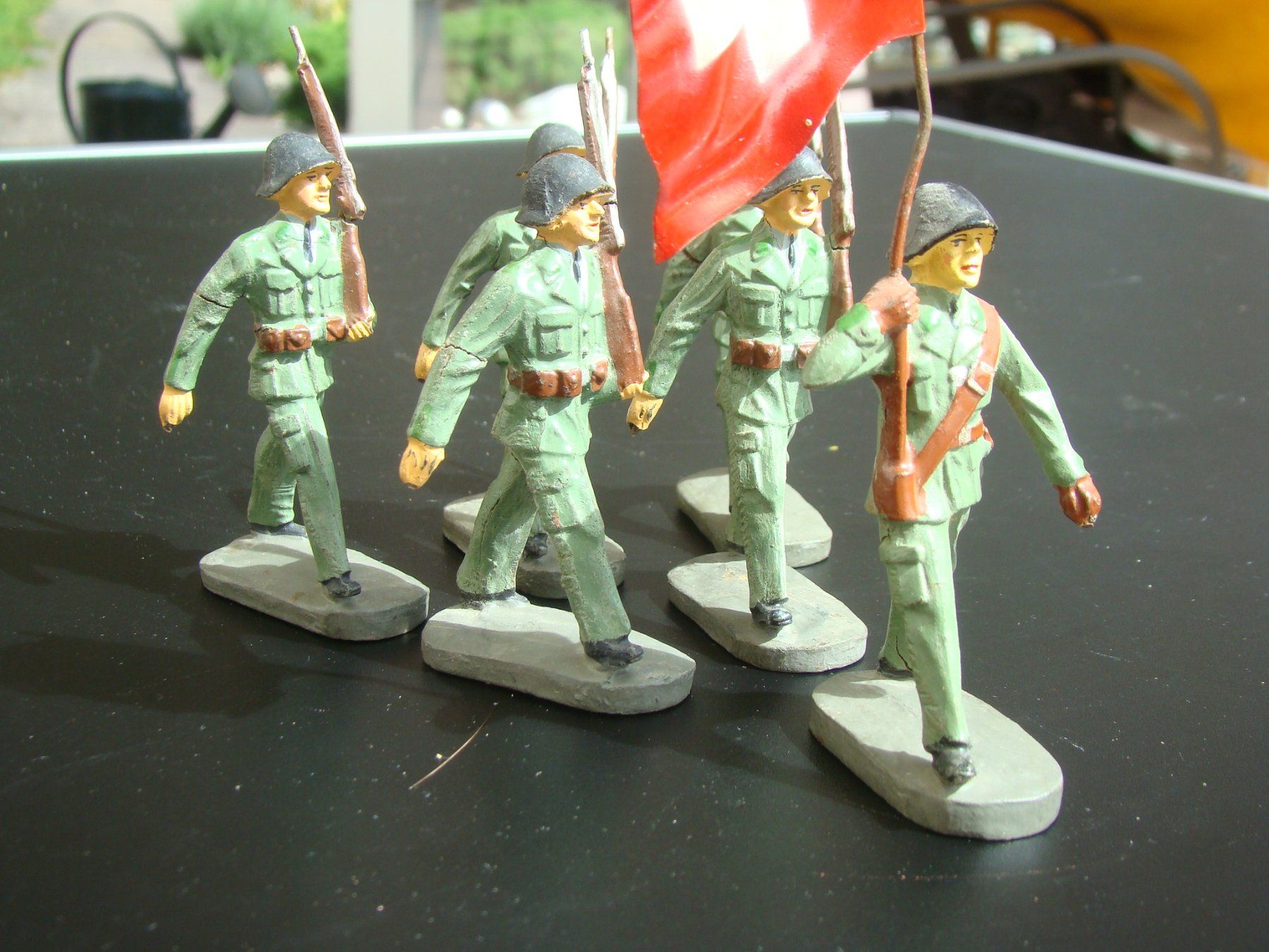 Statuette: 6 Figuren Elastolin & Lineol Schweizer Armee uralt – Usato da Walzenhausen venduto da Vanquish711 4