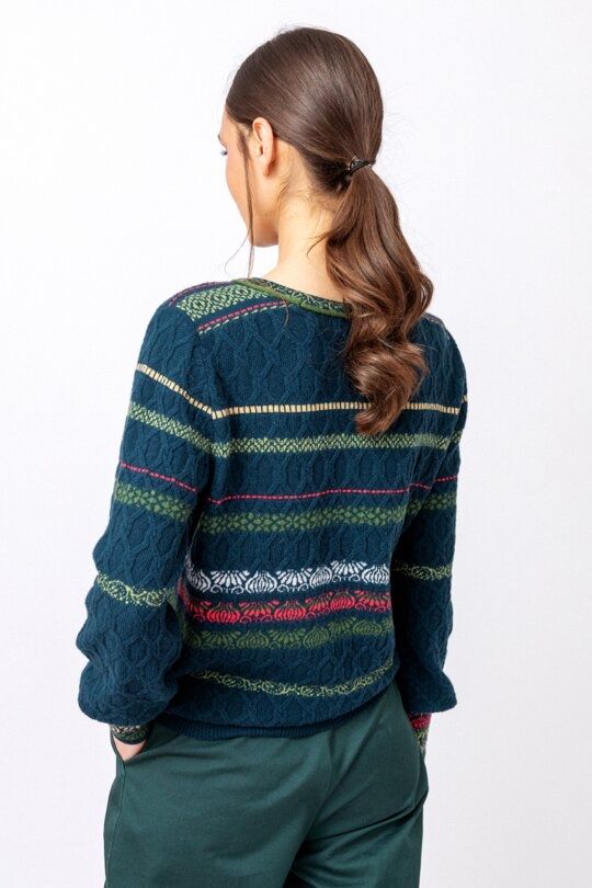Ivko Pullover & Sweatshirts: IVKO Structure Pullover Grasset Floral Wool Pulli – Gebraucht aus Münchenstein von B771 3