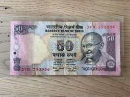 Banknote Indien 50 Rupien - Sammlerstück