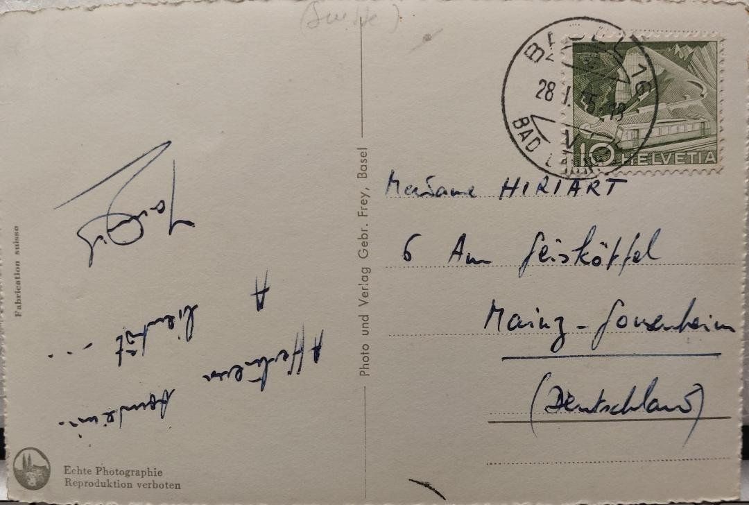Cartoline postali: BASEL - Schweiz. Mustermesse - 1955 – Usato da Delémont venduto da Domdom1 1