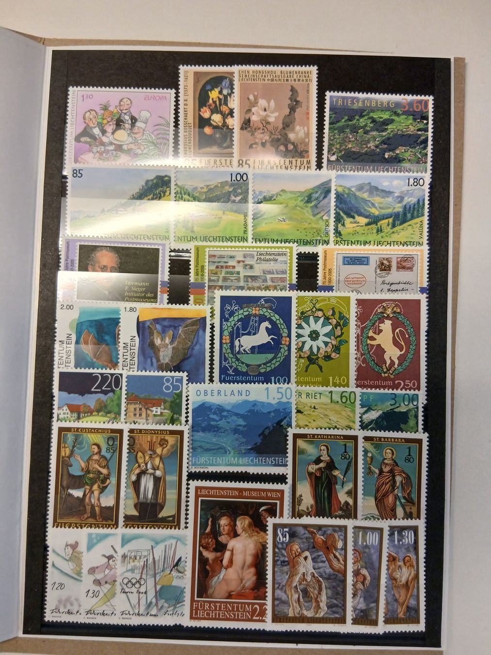 Tutti i francobolli: Liechtenstein Briefmarken Sammlung 2005, komplett! – Nuovo e nell'imballaggio originale da Sonnental venduto da maec69