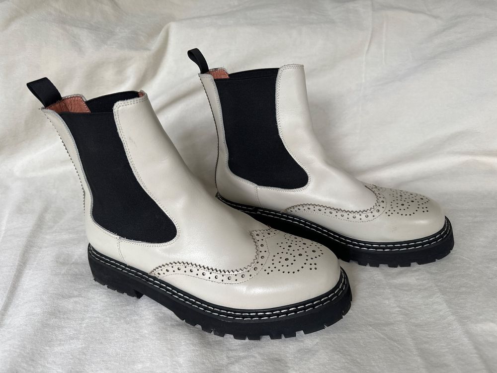 Black & White Chelsea Boots Gr.41/41,5 Echt-Leder (Gebraucht) in Genève ...