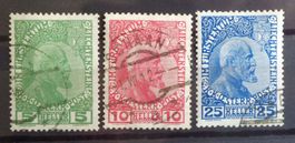 LIECHTENSTEIN: Prince Jean II, 5 h 1915, 10 + 25 h 1912, O