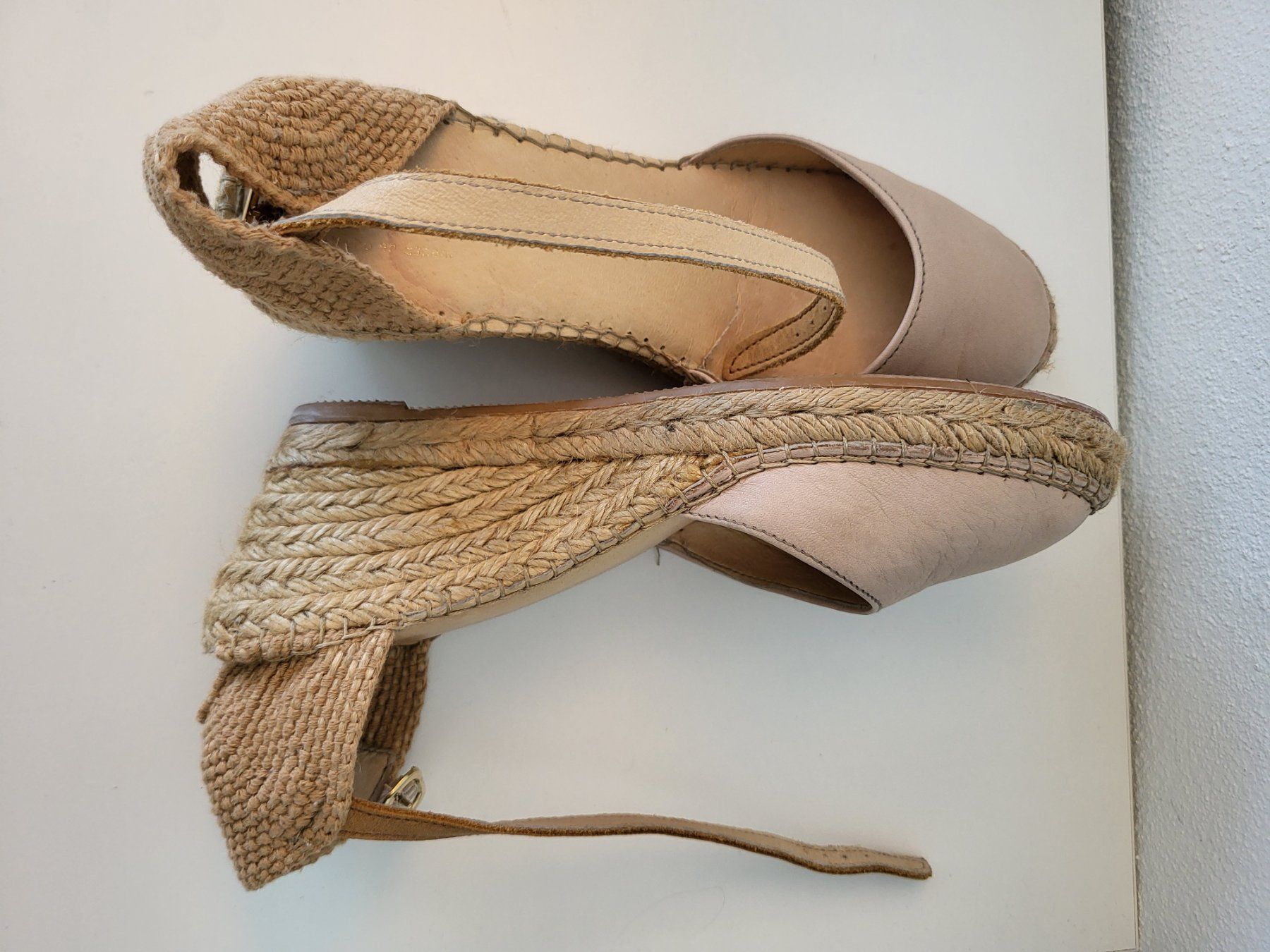 Damenschuhe: Espadrilles Damen Macarena, Gr. 39 - Beige, Leder – Gebraucht aus Baar von clar6 4