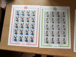9 Bögen Liechtenstein 1966/67 mit Ausgabetag Stempel 