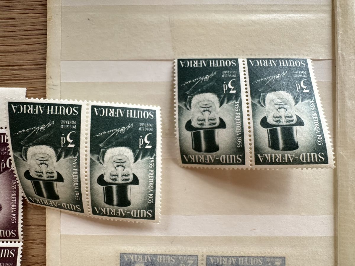 Alle Briefmarken: Südafrika - 1955 **  2x 4er Block, 2x 2er Block – Gebraucht aus Schmitten / FR von Samsara169 3